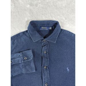 Polo Ralph Lauren Shirt Mens XL Blue Geometric Print Button Up Long Sleeve